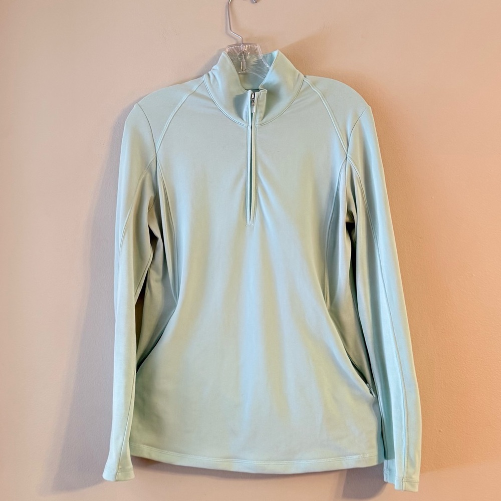 Adidas Golf Activewear Climate Pullover Size M Light Green Long Sleeve